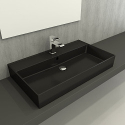 Vasque à poser 100,4 x 46,5 cm - noir mat - sans trop-plein - Infinitio SAT