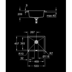 Grohe K700U évier de cuisine composite, noir (31654AP0)