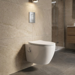Fusion WC japonais suspendu sans bride, chasse d'eau Vortex + abattant SoftClose, blanc (SATFUS11BFC)