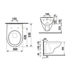  LYRA PLUS - Cuvette de WC suspendue, Blanche (H8233800000001)