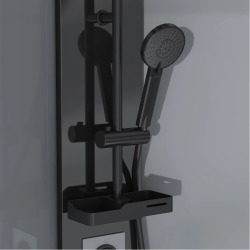 Pack Douche complet – Paroi SAT Project 100x80 cm noir + Colonne 2 jets + Receveur blanc (SATPROBOX10080CRT)