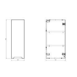 Naturel Stilla 30x90x45 cm armoire de salle de bain murale, surface MDF, cachemire mat (STILLACK03001)