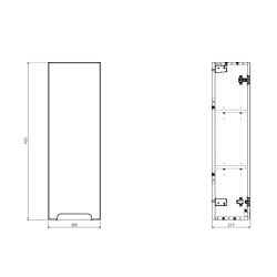 Naturel Stilla 30x90x22 cm armoire de salle de bain murale, surface MDF, cachemire mat (STILLACK03002)