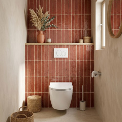Pack WC Bati-support Geberit Duofix + WC sans bride Vitra S60 + Abattant SoftClose + Plaque Blanche (S60Geb3)