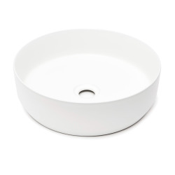 Vasque à poser ronde diamètre 39 cm - blanc mat - sans trop-plein - Infinitio SAT