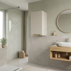 Naturel Stilla 30x60x45 cm armoire de salle de bain murale, surface MDF, cachemire mat (STILLAAK03001)