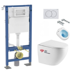 Pack WC Rapid SL + cuvette sans bride SAT, fixations cachées + plaque Skate chrome (RapidSL-SATrimless)