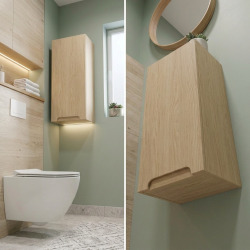 Naturel Stilla 30x60x45 cm armoire murale basse de salle de bain, décor chêne Vicenza (STILLAAV03001)