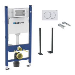 Pack Autoportant Bâti-support Duofix 112cm + Plaque de commande blanche Delta20 + fixations murales (111.154.11.1-GebX)