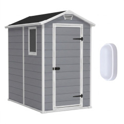 Keter Manor 4x6 abri de jardin + plafonnier LED inclus (230447-WO744)