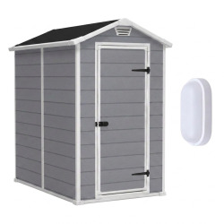 Keter Manor 4x3 abri de jardin + plafonnier LED inclus (230446-WO744)