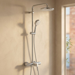 Vitalio Start Clova System 210 colonne de douche monocommande + douche de tête + douchette 2 jets, chrome (G26827000)