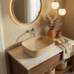 PixL bonde à écoulement libre 5/4 " sans trop plein pour lavabos et vasques, moka mat (CEPXPLUGMOM)