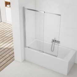 Swiss Aqua Technologies Vision 140x120 cm pare-baignoire coulissant en verre, traitement Easy Clean, chrome (SATVZVI120CRT)