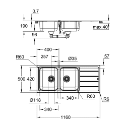 Grohe Évier Grohe K500 en acier inoxydable (31588SD1)