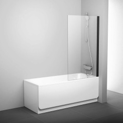 Ravak 140x80 cm pare-baignoire pivotant en verre de sécurité, blanc (PVS180T0)