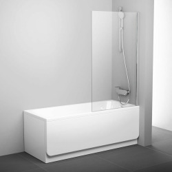 Ravak 140x80 cm pare-baignoire pivotant en verre de sécurité, blanc (PVS180T0)