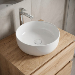 Vasque à poser ronde diamètre 39 cm - blanc brillant - sans trop-plein - SAT Infinitio