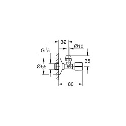 Robinet d'équerre 1/2″,  Hard Graphite brossé (22039AL0)