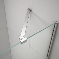Polysan Fisa 150x60 cm pare-baignoire fixe verre transparent, avec profilés, barre de stabilisation, chrome brillant (FS1062C)