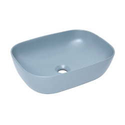 Infinitio Vasque à poser 45,5 x 32,5 x 13,5 cm, sans trop-plein, Bleu foncé (SATINF4532DBLM)