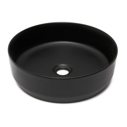 Vasque à poser ronde diamètre 39 cm - noir mat - sans trop-plein - SAT Infinitio