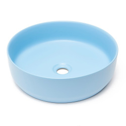 Vasque à poser Infinitio 39 x 39 x 12 cm sans trop-plein, bleu mat (SATINF3939LBLM)