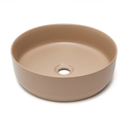 Vasque à poser Infinitio 39 x 39 x 12 cm sans trop-plein, marron mat (SATINF3939LBRM)