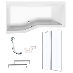Versys 170x85 cm baignoire asymétrique en acrylique, orientation gauche, sans pieds, blanc (70111)