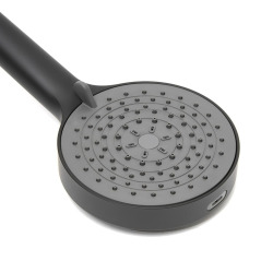 Douchette à main ronde 4 fonctions - en plastique - débit 11,28 l/min - garantie 5 ans - noir mat