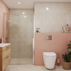Système de douche mural thermostatique, forme ronde, 2 fonctions, entraxe 150 mm, garantie 5 ans, chrome