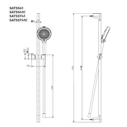 Set de douche rond - 4 fonctions - débit 11,28 l/min - garantie 5 ans - noir mat