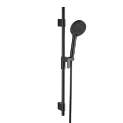 Set de douche style industriel - 3 fonctions, débit 7 l/min - tuyau flexible 70 cm, garantie 5 ans - noir mat