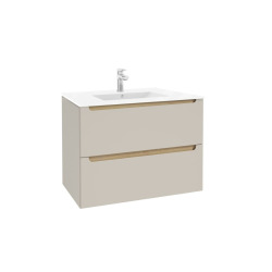 Naturel Stilla armoire de salle de bain murale 39x60x22 cm avec lavabo en céramique, cachemire mat (STILLADK04008UBL)