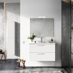 Armoire salle de bain - Lea - 30 cm × 150 cm × 23,6 cm - Blanc