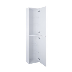 Ensemble meuble vasque avec miroir et éclairage LED + colonne 61,5 x 55 x 41,7 cm - blanc stratifié - Ceramia Lea