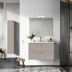 Armoire salle de bain - Lea - 30 cm × 150 cm × 23,6 cm - Cachemire