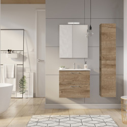 Armoire salle de bain - Lea - 30 cm × 150 cm × 23,6 cm - Chêne