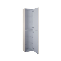 Ensemble meuble vasque avec miroir et éclairage LED + colonne 61,5 x 55 x 41,7 cm - blanc stratifié - Ceramia Lea