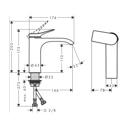 Mitigeur lavabo à levier Hansgrohe Vivenis sans vidage, bronze brossé (75024140)