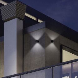 Applique murale LED extérieure 15 x 9 x 10,5 cm - noir mat - Reality Rosario