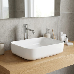 Vasque à poser Infinitio 50 x 39 x 13 cm sans trop-plein, blanc mat (SATINF5039)