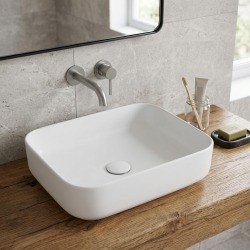 Vasque à poser Infinitio 50 x 39 x 13 cm sans trop-plein, blanc mat (SATINF5039)