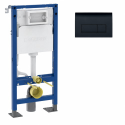 Pack WC Bâti-autoportant Duofix pour WC suspendu, avec réservoir à encastrer Delta 12cm + Plaque de déclenchement DELTA50, Blanc