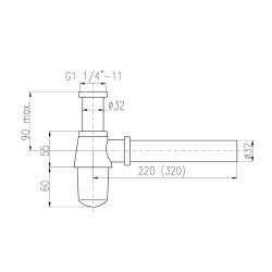 Siphon pour lavabo 5/4 RAV en laiton ancien laiton (MD0545SM)