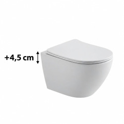 Swiss Aqua Technologies Ergo WC suspendu à hauteur confort avec rinçage Vortex et abattant SoftClose, blanc (SATERG3)