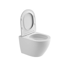 Swiss Aqua Technologies Ergo WC suspendu à hauteur confort avec rinçage Vortex et abattant SoftClose, blanc (SATERG3)