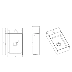 Aurum Lave mains en Acier Inoxydable 304, 40x22x11cm, Cuivre brossé PVD (SATAUR4022BRG)
