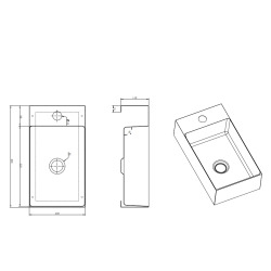 Aurum Lave mains en Acier Inoxydable 304, 40x22x11cm, Or brossé PVD (SATAUR4022BG)