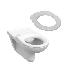 JIKA Deep WC suspendu sans bride, version rallongée PMR + abattant amovible duroplast, blanc (H820644WCSET)